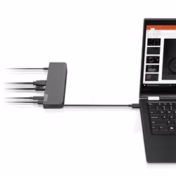 Lenovo USB-C Mini Dock Avec fil USB 3.2 Gen 1 (3.1 Gen 1) Type-C Gris - Vue supplémentaire 4