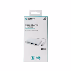 eSTUFF ES625002 hub & concentrateur USB 3.2 Gen 1 (3.1 Gen 1) Type-C 10000 Mbit/s Blanc