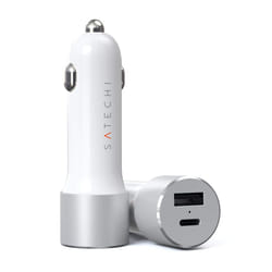 Satechi ST-TCPDCCS chargeur d'appareils mobiles Blanc Allume-cigare Charge rapide Auto