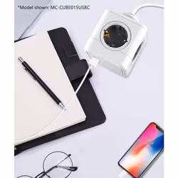 Microconnect MC-CUBE015USB multiprise 1,5 m 4 sortie(s) CA Intérieure Blanc