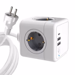 Microconnect MC-CUBE015USBC, 1,5 m, Intérieure, Type F, Type F, Droit, Blanc