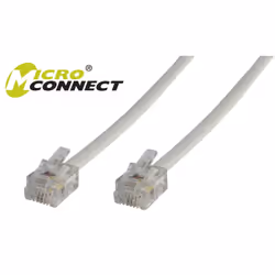 Microconnect RJ12/RJ12 2m, 2 m, RJ12, RJ12, Blanc, Mâle, Mâle