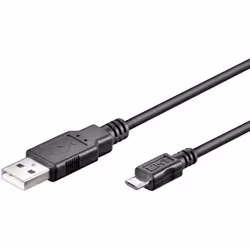 Microconnect USB A/Micro USB B 5P 1.8m, 1,8 m, USB A, Micro-USB B, USB 2.0, Mâle/Mâle, Noir