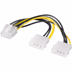 Microconnect PI02015, 0,15 m, PCI-E (8-pin), 2 x Molex (3-pin), Droit, Droit, Noir