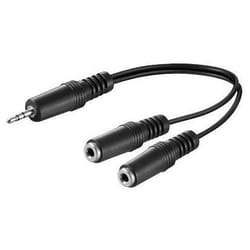 Microconnect 3.5mm - 2 x 3.5mm, M/F câble audio 0,2 m 3,5mm Noir