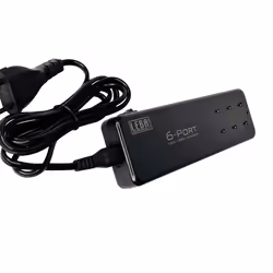 Leba NoteCharge NCHAR-UC6-20W-SC chargeur d'appareils mobiles Tablette, Universel Noir USB Charge rapide Intérieure