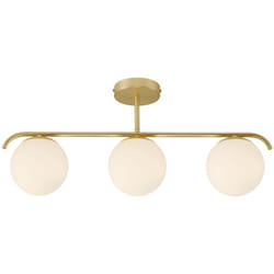 Nordlux - Suspension grant 3-Spot Verrerie Laiton, H.29.23 - IP20 - E14 / Intérieur