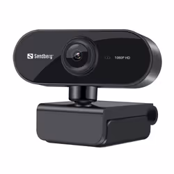 Sandberg USB Webcam Flex 1080P HD, 2 MP, 1920 x 1080 pixels, Full HD, 30 ips, USB, Noir