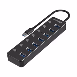 Sandberg 134-33, USB 3.2 Gen 1 (3.1 Gen 1) Type-A, USB 3.2 Gen 1 (3.1 Gen 1) Type-A, 5000 Mbit/s, Noir, Aluminium, 0,24 m