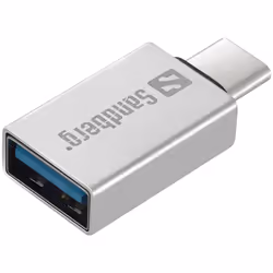 Sandberg USB-C to USB 3.0 Dongle, USB 3.2 Gen 1 (3.1 Gen 1) Type-C, USB 3.2 Gen 1 (3.1 Gen 1) Type-A, Argent, Aluminium, 5 g, ...