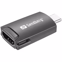 Sandberg USB-C to HDMI Dongle, 3840 x 2160 pixels, Noir, Aluminium, 80 mm, 16 mm, 120 mm