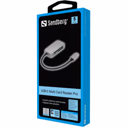 Sandberg 136-38 lecteur de carte mémoire USB 3.2 Gen 1 (3.1 Gen 1) Type-C Noir