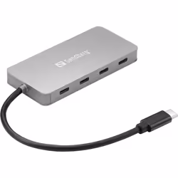 Sandberg 136-41, USB 3.2 Gen 1 (3.1 Gen 1) Type-C, USB 3.2 Gen 1 (3.1 Gen 1) Type-C, 10000 Mbit/s, Gris, Aluminium, 0,15 m