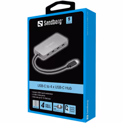 Sandberg 136-41 hub & concentrateur USB 3.2 Gen 1 (3.1 Gen 1) Type-C 10000 Mbit/s Gris