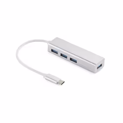 Sandberg USB-C to 4 x USB 3.0 Hub SAVER, USB 2.0 Type-C, USB 3.2 Gen 1 (3.1 Gen 1) Type-A, Argent, Aluminium, 38 g, 1 pièce(s ...