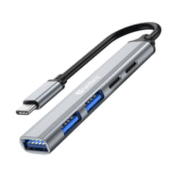 Sandberg USB-C to 3xUSB-A+2xUSB-C SAVER USB Type-C 5000 Mbit/s Gris