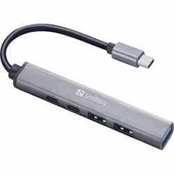Sandberg USB-C to 3xUSB-A+2xUSB-C SAVER USB Type-C 5000 Mbit/s Gris