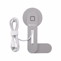 Sandberg ScreenMount Magnet Charger 15W, Auto, Intérieure, USB, Recharge sans fil, 1 m, Gris