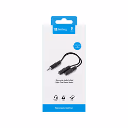 Sandberg 502-16 câble audio TRS 3,5 mm 2x 3.5mm TRS Noir - Vue supplémentaire 2
