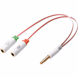 Sandberg Headset converter Dual-&gt;Single, TRS 3,5 mm, Mâle, Femelle, Blanc