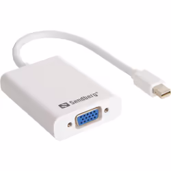 Sandberg Adapter MiniDP>VGA+Audio, 0,1 m, Mini DisplayPort, Mâle, Femelle, 1.1a, 1920 x 1200 pixels