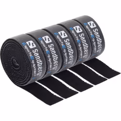 Sandberg Cable Velcro Strap 5-pack, Attache-câbles à crochets et à boucles, Noir, 1000 mm, 73 g, 50 mm, 50 mm