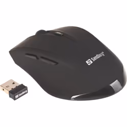 Sandberg Wireless Mouse Pro, Droitier, Optique, RF sans fil, 1600 DPI, Noir