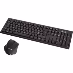 Sandberg Wireless Office DesktopSet Nor, Sans fil, RF sans fil, Clavier mécanique, QWERTY, Noir, Souris incluse