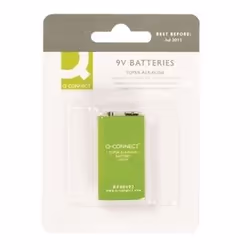 Q-CONNECT 9V, Batterie à usage unique, 9V, Alcaline, 9 V, 1 pièce(s), Vert