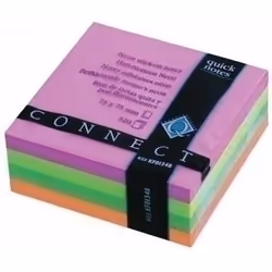 Connect Quick Notes Cube Green, Yellow, Orange & Pink, 75 x 75 mm, 320 pièce(s)
