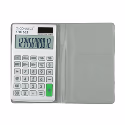 Q-CONNECT KF01603, Poche, Calculatrice basique, 10 chiffres, 1 lignes, Batterie/Solaire, Noir, Gris, Blanc