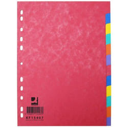 Q-CONNECT KF15407 intercalaire Carton Couleurs assorties 1 pièce(s)