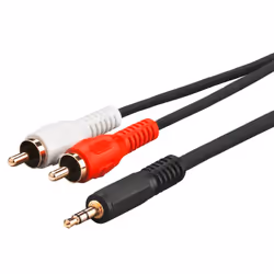 Microconnect AUDLC3G, 3,5mm, Mâle, 2 x RCA, Mâle, 3 m, Noir
