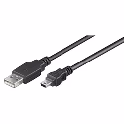 Microconnect USBAMB52, 1,8 m, USB A, Mini-USB B, USB 2.0, Mâle/Mâle, Noir