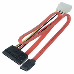 Microconnect SATA 15+7pin/4+7pin, 0,34 m, SATA 15 broches, Mâle, Mâle, Droit, Droit