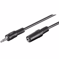 Microconnect AUDLR3, 3,5mm, Mâle, 3,5mm, Femelle, 3 m, Noir