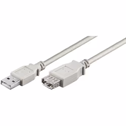 Microconnect USB 2.0 A-A 0.5m M-F, 0,5 m, USB A, USB A, USB 2.0, Mâle/Femelle, Gris