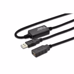 Microconnect USB2.0AAF05A, 5 m, USB A, USB A, USB 2.0, Mâle/Femelle, Noir