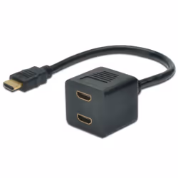 Microconnect MONJK8, 0,2 m, HDMI Type A (Standard), 2 x HDMI Type A (Standard), 1920 x 1200 pixels, Noir