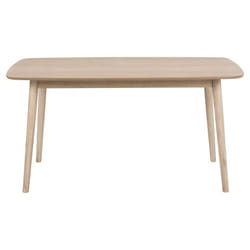 Naila Table de salle à manger 80 x 150 cm, finition chêne blanc délavé.