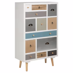 Actona Thais, Blanc, Multicolore, 13 tiroir(s), Panneau de fibres à densité moyenne, Rectangulaire, Panneaux MDF, Bois