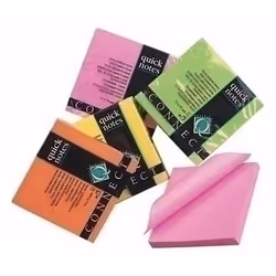 Connect Quick-Notes Neon Bright Yellow, 75 x 75 mm, 80 pièce(s)
