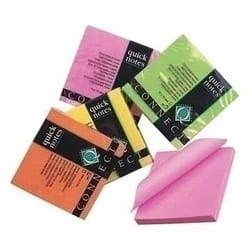 Connect Quick-Notes Neon Bright Yellow étiquette auto-collante 80 pièce(s)