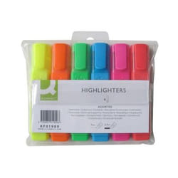Q-CONNECT KF01909 stylo-feutre Fin/moyen Bleu, Vert, Orange, Rose, Rouge, Jaune 6 pièce(s)