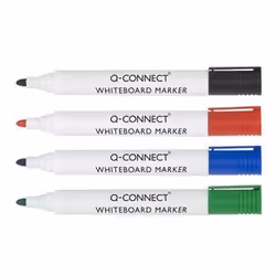 Q-CONNECT KF26038, 4 pièce(s), Noir, Bleu, Vert, Rouge, Pointe du marqueur, Multicolore, Blanc, Rond