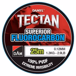 Dam Dam Tectan Superior Fluo-Carbone Fil de bas de ligne en bobine de 25 m ou 50 m de 028 mm - 080 mm 54 kg - 292 kg