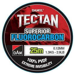 Dam Dam Tectan Superior Fluo-Carbone Fil de bas de ligne en bobine de 25 m ou 50 m de 028 mm - 080 mm 54 kg - 292 kg
