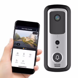 Denver SHV-120 Kit de sonnette de porte Noir, Gris