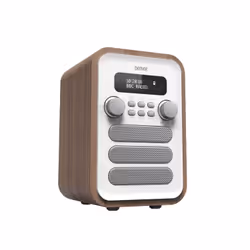 Denver DAB-48WHITE, Personnel, Numérique, DAB+, FM, 2,5 W, 3,5 mm, Blanc, Bois
