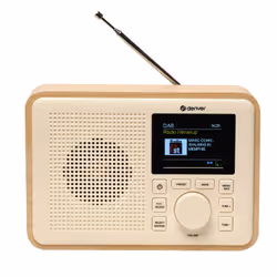 Denver DAB-60LW Portable Analogique et numérique Blanc, Bois